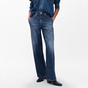rag & bone Indigo Wide Leg Jeans